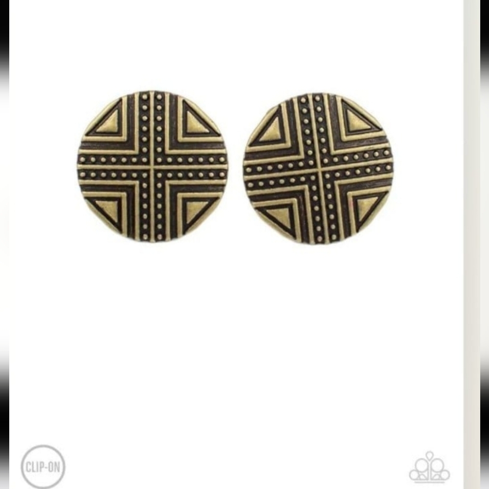 Shielded Shimmer Brass Clip-On Earrings Fashion Jewelry Paparazzi